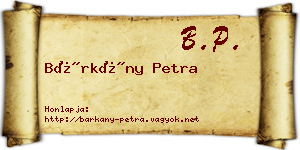 Bárkány Petra névjegykártya