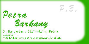 petra barkany business card